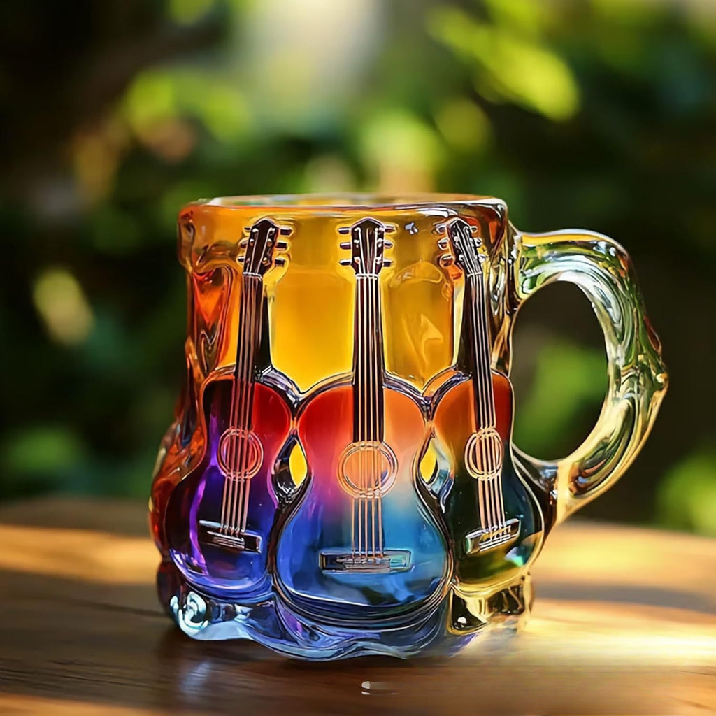 New Painted Guitar Coffee Cup | Artistic Mug &amp; Decorative Resin Craft 