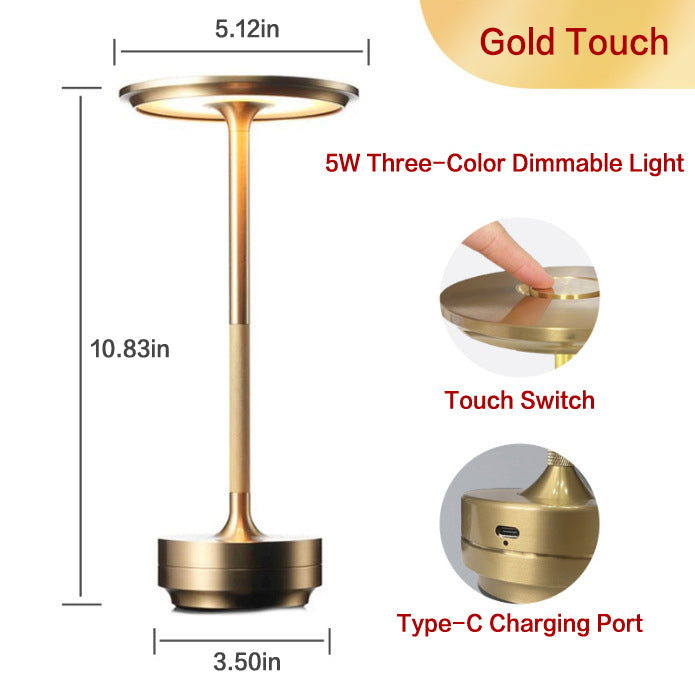 Rechargeable Aluminum LED Touch Lamp – USB Ambient Night Light for Bar/Camping/Bedroom