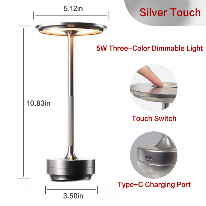 Rechargeable Aluminum LED Touch Lamp – USB Ambient Night Light for Bar/Camping/Bedroom
