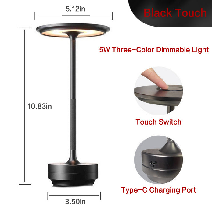 Rechargeable Aluminum LED Touch Lamp – USB Ambient Night Light for Bar/Camping/Bedroom