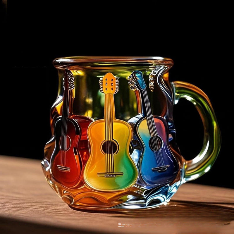 New Painted Guitar Coffee Cup | Artistic Mug &amp; Decorative Resin Craft 