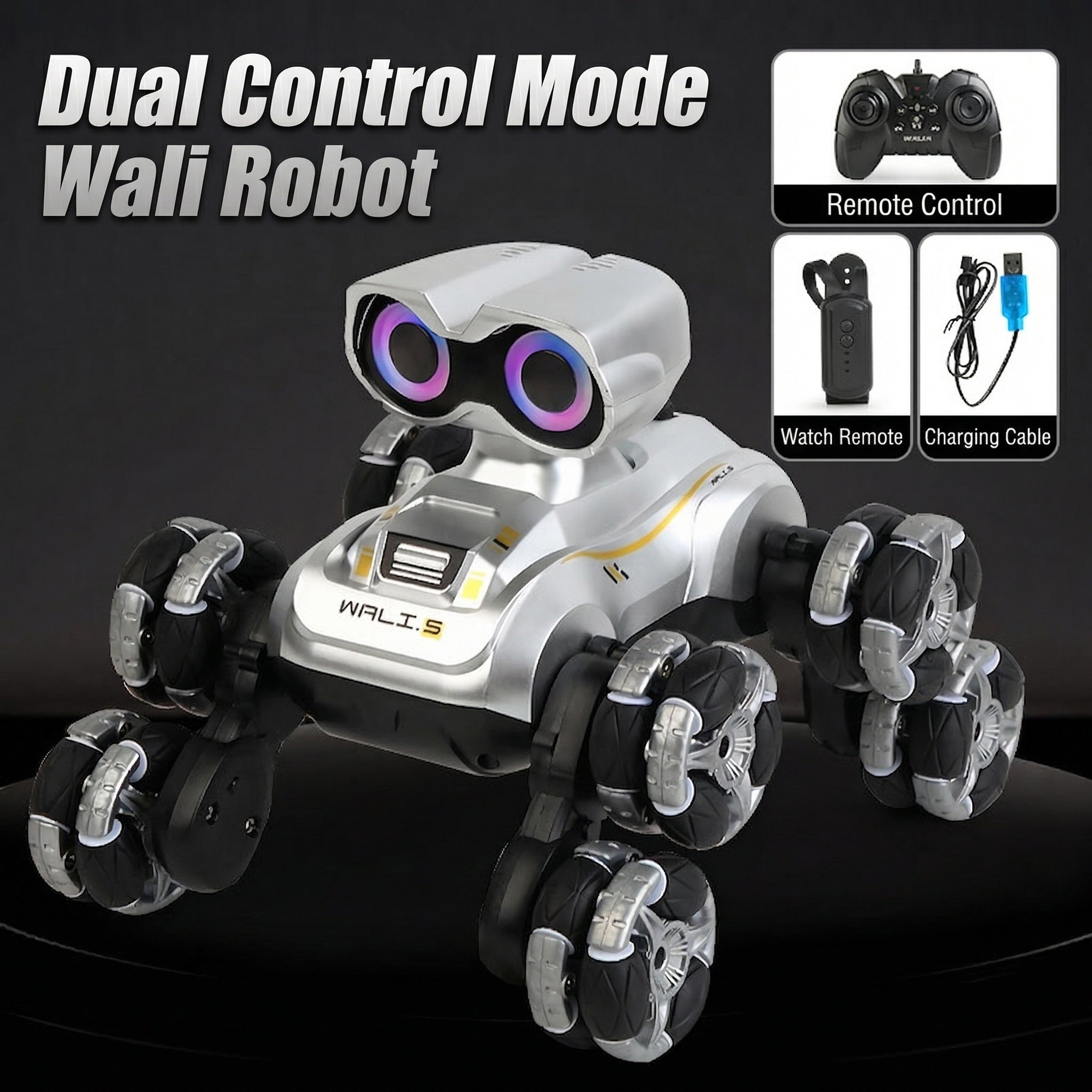 Electric RC 8-Wheel Stunt Robot Dog – Smart Voice Control, Swing Arm, Climbing & Deformation, Kids Boys Toy Gift