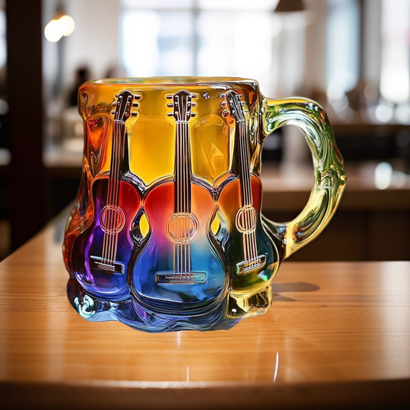 New Painted Guitar Coffee Cup | Artistic Mug &amp; Decorative Resin Craft 