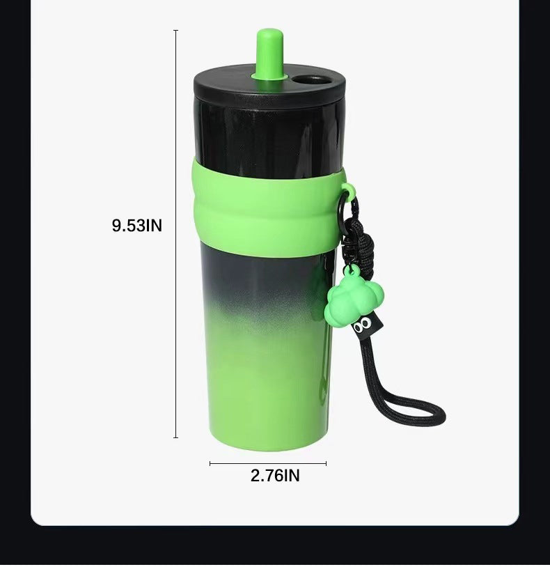 New 316 Stainless Steel Giant Insulated Tumbler with Straw – 1.25L Portable Coffee/Ice Water Bottle