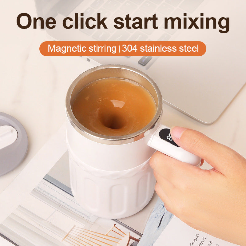 New Automatic Insulated Smart Temperature-Controlled Magnetic Electric Mixing Cup | Portable Coffee/Soy Milk/Smoothie Cup 