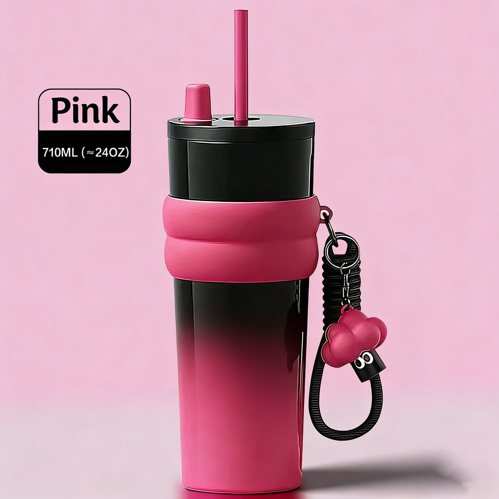 New 316 Stainless Steel Giant Insulated Tumbler with Straw – 1.25L Portable Coffee/Ice Water Bottle