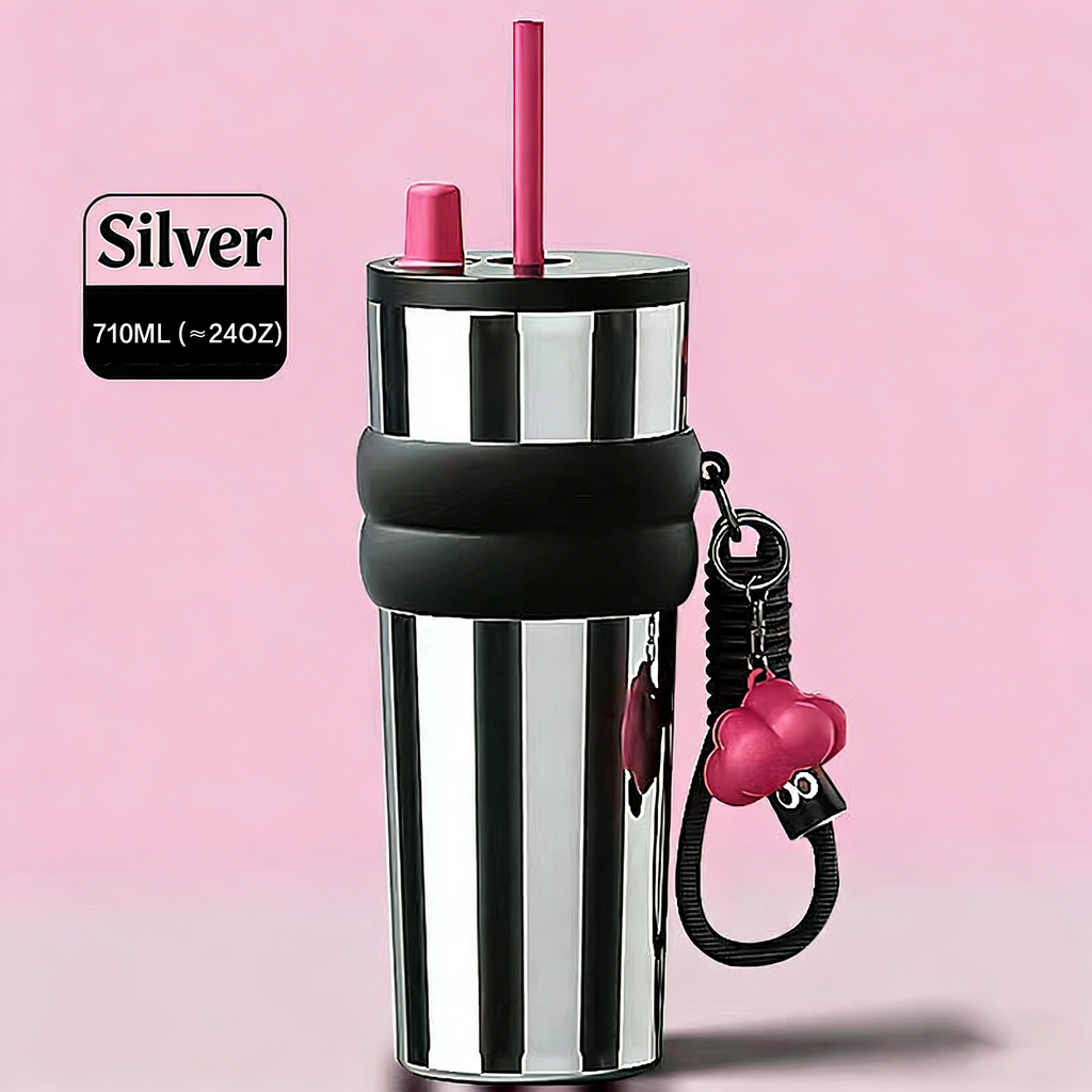 New 316 Stainless Steel Giant Insulated Tumbler with Straw – 1.25L Portable Coffee/Ice Water Bottle
